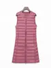 Chaleco acolchado de cuello redondo de longitud media para mujer, moda otoño e invierno 2026, ligero, adecuado tanto para usar solo como debajo de otra ropa, chaleco de talla grande hasta la rodilla