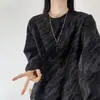 Moletom Redondo Tie-Dye Estampado Damasco Masculino Inverno Estilo Hong Kong Manga Longa Camiseta Par Americano Pesado