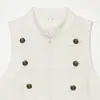 Transfronterizo 2026 Nuevo Verano Estilo Europeo y Americano Top sin Mangas con Cuello Halter Decorado con Botones 7763115 Blanco para Mujer