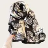 Cachecol casual de textura macia estilo francês, macio para primavera e verão, moderno, romântico lenço de seda com estampa de rosas, xale para proteção solar em viagens