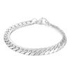 Pulseira Simples de Aço Inoxidável Dongdaemun Coréia do Sul Moda Atmosférica Masculina Galvanizada Plana Criptografada Pulseira de Corrente NK