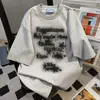 Camisetas de Manga Corta con Estampado de Letras de Marca de Moda Urbana para Hombres y Mujeres, Camisetas Sueltas Nuevas de Verano Hip-Hop de Marca de Moda Ins
