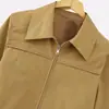 Ropa de Mujer Transfronteriza 2026 Moda Europea y Americana Versátil Casual Simple Cremallera Solapa Nicho Chaqueta Abrigo Mujer A37410