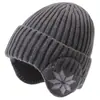 Gorro de invierno para hombre de exportación, a prueba de viento, resistente al frío, cálido, gorro de lana tejido grueso, extra grueso, forrado de polar, adecuado para cabezas grandes