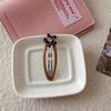 Pinza para el Cabello con Flor de Pedrería Estampado de Leopardo Vintage Color Café Versátil Elegante Pinza Ovalada para Flequillo y Cabello Lateral