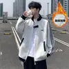 Chaqueta Deportiva Estilo Americano con Tres Rayas para Hombres y Mujeres, Abrigo de Invierno con Forro de Terciopelo, Marca de Moda, Ropa de Abrigo para Parejas, Cardigan Casual para Estudiantes, Chaqueta de Béisbol