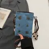 Bolsa de mano de mezclilla para teléfono para mujer, bolso cruzado, bolsa cuadrada casual para llaves de baile, bolsa pequeña de mano para almacenamiento, bolsa decorativa para salidas