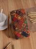 Nueva Cartera Larga de Doble Cierre Estilo Bohemio Grano de Madera Retro Portátil Geométrica Multitarjeta de Gran Capacidad