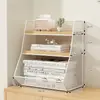 Caja de almacenamiento de escritorio estante de almacenamiento de oficina artefacto organizador de estación estante para archivos escritorio papelería casillero estantería