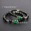 Pulseira de Casal com Contas de Obsidiana Dourada, Ágata Verde e Madrepérola Pulseira Simples Masculina e Feminina Pulseira Redonda de Obsidiana Dourada Atacado
