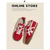 Edição em estoque! Tênis de treino vintage vermelho alemão feminino 2025, novo calçado esportivo americano baixo Forrest Gump casual feminino
