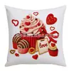 Nuevo Día de San Valentín Corazón con Forma de Rosa Estampado de Letras Decoración para el Hogar Impresión 2D Anti-Bordado Cojín para Sofá de Sala de Estar