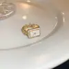 Anillo Abierto de Saturno con Circonita Estilo Coreano Lujo Ligero Moda para el Trabajo Temperamento Anillo para el Dedo Índice Joyería Personalizada de Moda Venta al por Mayor