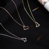 Colar em Formato de Coração Banhado a Ouro para Mulheres, Corrente de Clavícula em Prata Esterlina, Estilo Curto Simples e Elegante, Pingente Requintado com Incrustação de Zircônia