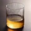 Estilo Ins Patrón Vertical Japonés Vidrio Creativo Rayas Finas Vidrio Transparente Hogar Taza de Cerveza Café Leche
