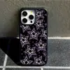 Superventas de Amazon Estilo Fresco Dulce Oscuro Y2K Estrella de Cinco Puntas Funda para iPhone 17/18 Pro Max Agujero Grande Carcasa Dura Negra