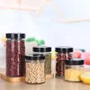 Frasco de Vidrio Transparente con Tapa Alta, Frasco para Pepinillos, Frasco Sellado para Conservas, Frasco para Empaque de Miel Casero, Frasco de Vidrio para Salsa de Carne con Chile