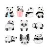 Accesorios de resina dibujos animados transparente serie Panda diy pegamento crema parche para funda de teléfono móvil caja de almacenamiento material zapatos con agujeros
