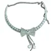 Collar Galaxy PraiseSparkling con Moño de Circonita y Perla de Imitación, Cadena de Clavícula Lujosa y Sofisticada para Vestidos de Noche