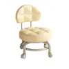 Taburete Pequeño Giratorio con Ruedas para Uso en Casa, Taburete Bajo para Niños, Silla Pequeña con Ruedas, Taburete Redondo Móvil para Sofá de Sala de Estar