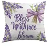Funda de almohada de flor de lavanda morada para primavera, transfronteriza de Amazon Tk, para oficina y dormitorio, personalizable