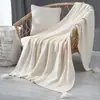 Manta Decorativa Estilo Escandinavo para Sofá Manta para Siesta en la Oficina Manta Pequeña de Lana Tejida Telón de Fondo para Fotos