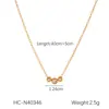 Colar com pingente geométrico em aço inoxidável 18K dourado europeu e americano com zircônia inlaid, design de nicho feminino, corrente de clavícula em aço titânio, transfronteiriço