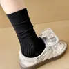 Calcetines de Malla Floral Blancos para Mujer, Calcetines de Media Pantorrilla, Delgados y Transpirables para Primavera y Verano, con Borde de Encaje, Calcetines Largos de Algodón Estilo Ballet