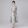 Vestido elegante de duas peças com estampa estilo japonês transfronteiriço, novo modelo 2026, fornecedor de fábrica de vestidos com temperamento elegante para comércio exterior