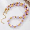 Collar Estilo Vacaciones de Verano Ojo del Diablo Estilo Bohemio Europeo y Americano Collar de Ojo con Abalorios de Arcilla Suave Incrustado con Diamantes para Mujer