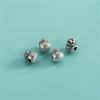 Plata Pura S999 Accesorios de Plata Dura 3D Separadores de Bolsas de Dinero de la Fortuna Cuentas DIY Pulsera Tejida a Mano Pulsera Cuentas Sueltas