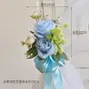 Nuevos tiradores de puerta florales versátiles para respaldo de silla de boda al aire libre, decoraciones florales para escaleras, decoraciones para coche de boda en la iglesia y accesorios florales artificiales.