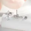 Nuevo Clavo de Hueso de Oreja Hensen con Diseño de Cruz de Circonita Rombo Diseño de Nicho Joyería de Perforación para Pareja