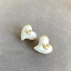 Aretes de Diseño Nicho de Moda Planeta Mismo Estilo Saturno Corazón de Durazno Grande Aretes Elegantes Europeos y Americanos de Lujo Ligero de Gama Alta
