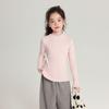 Pudding Haru Camiseta Básica de Color Liso de Cuello Alto Medio para Niños 2025 Otoño e Invierno Nuevo Suéter Pulóver Versátil Delgado para Niños