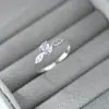 Anillo de Plata de Ley S925 Nalan con Diamantes Incrustados Forma de Gota de Agua Estilo Japonés Coreano Anillo de Dedo de Moda Temperamento Personalidad Anillo de Dedo Índice con Diamante Individual J4853