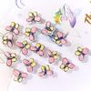 Flor de tulipa de cerâmica pintada à mão vintage rosa borboleta contas soltas contas diy pulseira artesanal acessórios de colar
