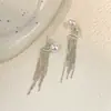 Pendientes de Diseño de Nicho de Lujo Ligero Estilo Francés Pendientes Dulces Frescos de Moda con Borla de Perlas Pendientes de Botón de Gama Alta