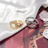 Nuevo Anillo de Dedo Abierto de Herradura Elegante de Lujo Ligero con Micro-incrustaciones de Zirconia, Personalizado, Moderno, Nicho, con Estilo de Gota de Agua
