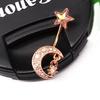 Piercing de Umbigo Gaibei Lua Estrela Botão de Umbigo Galvanizado Ouro Rosa Aço Inoxidável Fabricante de Joias para Piercing Prontas