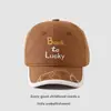 Gorra de Béisbol para Bebé Estilo Japonés Comercio Exterior Dibujos Animados Letra Suerte Infantil Pico de Pato Nuevo Lindo Oso Gorra Protectora del Sol