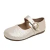 Sapatos Mary Jane Estilo Francês Cor Champagne para Mulheres, Novo Modelo Primavera 2026, Adequados para Combinar com Vestidos, Mocassins Planos Macios