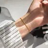 Pulseira de corrente de osso de cobra redonda banhada a ouro 18k, mesmo estilo da do Xiaohongshu, de alta qualidade, sexy, não desbota, acessório de joia para pulseira