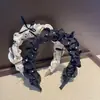 Faixa de Cabelo de Bolinhas Preto e Branco de Cano Alto da Moda para Mulheres, Adequada para Uso Diário e Lavar o Rosto, Faixa de Cabelo e Acessório de Cabelo Especializado