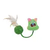 Juguetes para Gatos para Entretenimiento Propio, Resistentes a Mordeduras, Bola de Plumas y Sisal, Juguetes Dentales para Gatos, Juguetes Interactivos de Cuerda para Mascotas