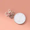 Pingente Flor de Cinco Pétalas Vazada Prata Tibetana Antiquada Prata Esterlina 925 Acessórios de Material de Corda Trançada Artesanal para Pulseira DIY S1205