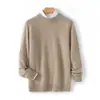 Suéter de punto de cachemira Bai Cai Rong 2026 nuevo para hombre, cuello redondo, hombros raglán, perfecto para usar en capas en otoño e invierno, elegante y casual