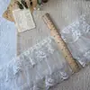 Falda de Gasa Plisada de Tres Capas con Adorno de Encaje Accesorios para Dobladillo Hechos a Mano DIY Accesorios para Cuello y Puño de Ropa de Mujer