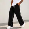 2026 Marca Independiente Verano Hombres Casual Color Sólido Pantalones Simple Cordón Cintura Elástica Pantalones Deportivos Mayoreo