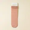 Meias Soltas de Verão para Mulheres, Meias Finas de Malha com Borda Enrolada no Meio da Panturrilha, Meias Longas Brancas Respiráveis de Cor Sólida da Moda, Estilo Ins